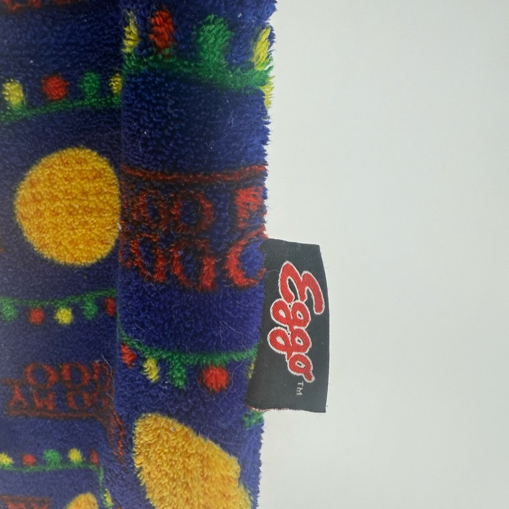Unisex Kellog's Leggo My Eggo Thick Fleece Pajama Bottoms Pants Blue Size Small - Picture 3 of 9
